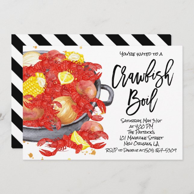 Crawfish Boil Invitation (Front/Back)