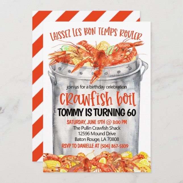 Crawfish Boil Invitation (Front/Back)