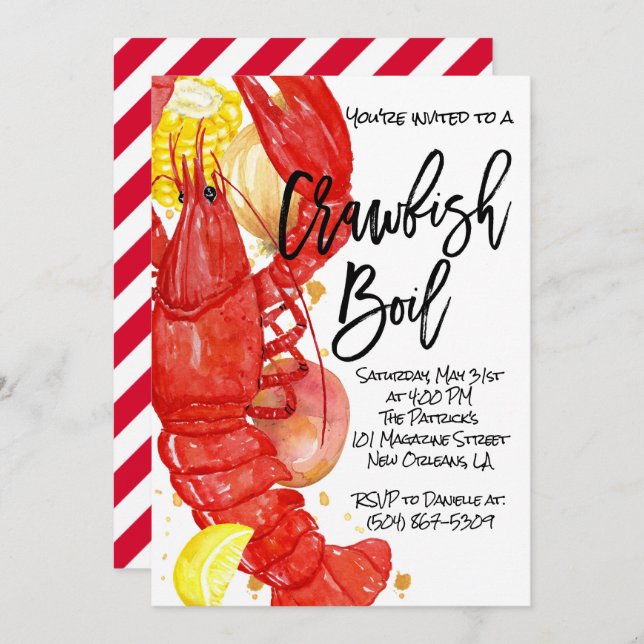 Crawfish Boil Invitation (Front/Back)