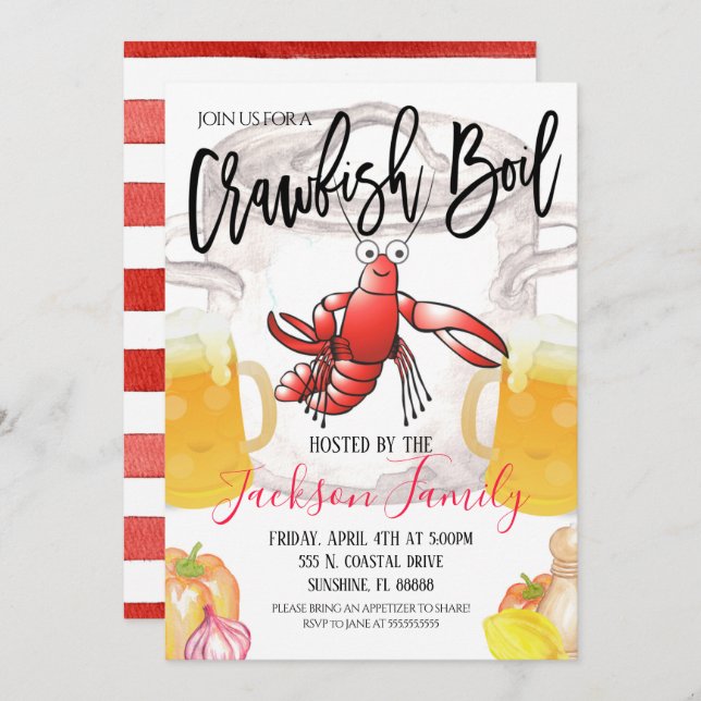 Crawfish Boil Invitation (Front/Back)
