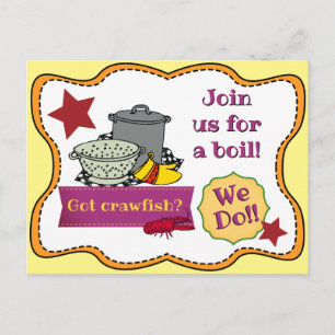 Crawfish Boil Invitation Postcard