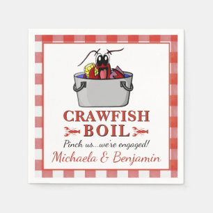 Crawfish Boil Lobster Barbecue Engagement Party Napkin
