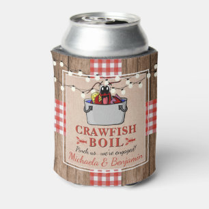 Crawfish Boil Lobster Rustic Engagement Party Can Cooler