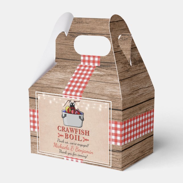 Crawfish Boil Lobster Rustic Engagement Party Favour Box (Front Side)