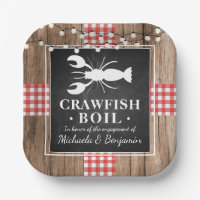 Crawfish Boil Lobster Rustic Wood Engagement Party