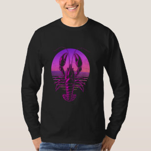Crawfish Boil Party 80s Retro Sunset Cool Lobster T-Shirt