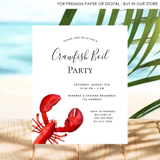 Crawfish boil party red lobster budget invitation flyer (Creator Uploaded)