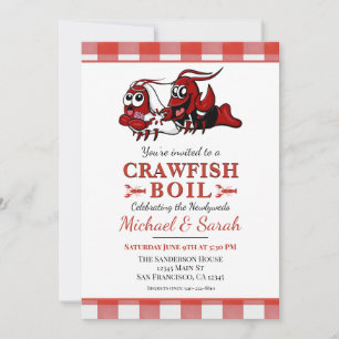 Crawfish Boil Picnic Newlywed Engagement Party Invitation
