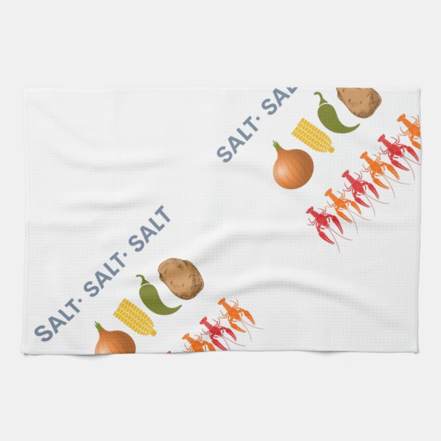 Crawfish Boil Recipe Thermal Tumbler Tea Towel (Horizontal)