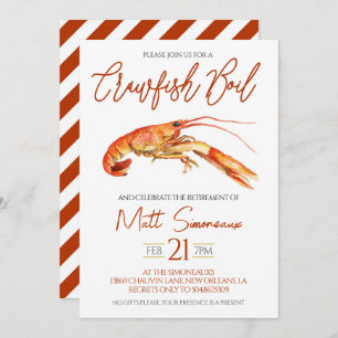 Crawfish Boil Retirement Party Invitation