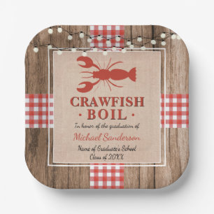 Crawfish Boil School Graduation Party Paper Plate