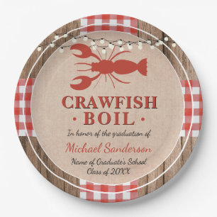Crawfish Boil School Graduation Party Paper Plate