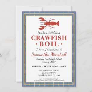 Crawfish Boil Seafood High School Graduation Party Invitation
