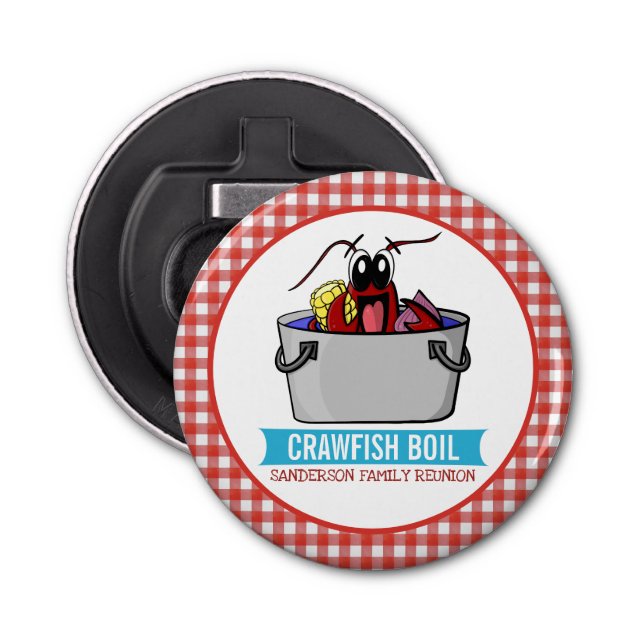 Crawfish Boil Seafood Party Picnic Family Reunion Bottle Opener (Front)