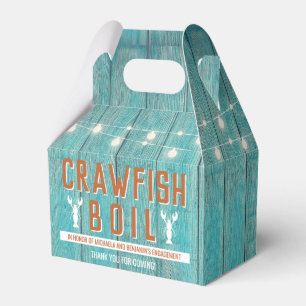Crawfish Boil Special Event Blue Engagement Party Favour Box