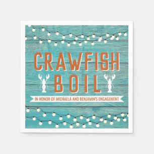 Crawfish Boil Special Event Blue Engagement Party Napkin