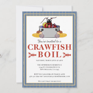 Crawfish Boil Summer Seafood Barbecue Party Invitation