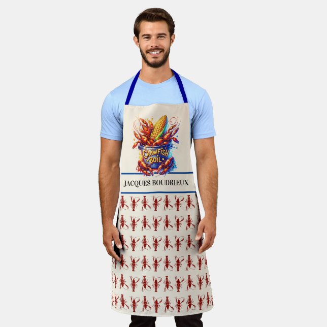 CRAWFISH BOIL THEME  APRON (Worn)