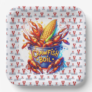 CRAWFISH BOIL THEME PAPER PLATE