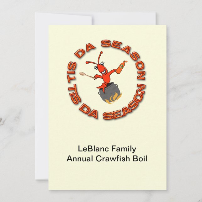 Crawfish Boil Tis Da Season Invitations (Front)