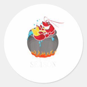 Crawfish Boil Tis The Season Crawdaddy Crayfish Fu Classic Round Sticker