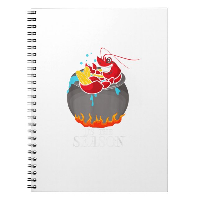 Crawfish Boil Tis The Season Crawdaddy Crayfish Fu Notebook (Front)