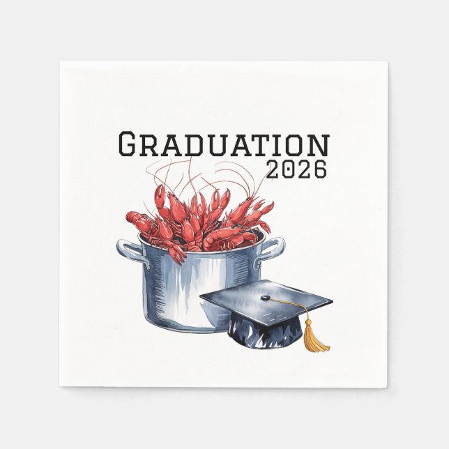 Crawfish & Caps: A Boiled Graduation Celebration  Napkin (Front)