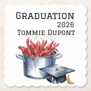 Crawfish & Caps: A Boiled Graduation Celebration  Paper Coaster