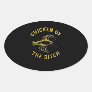 Crawfish Chicken Ditch Cajun Food Mudbag Gift Oval Sticker