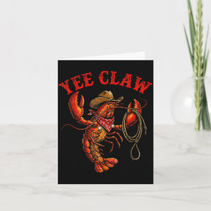 Crawfish cowboy yee claw crayfish lobster men boys card