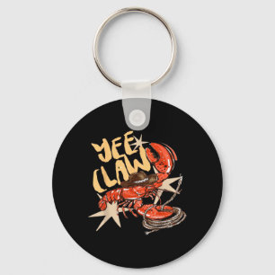 Crawfish Cowboy Yee Claw Crayfish Lobster Western Key Ring