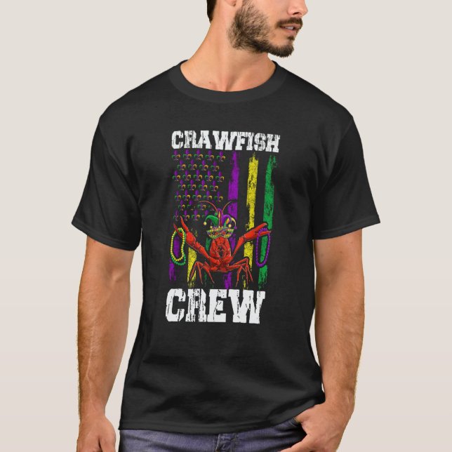 Crawfish Crew Beads Mardi Gras Flag Dab Kids Toddl T-Shirt (Front)
