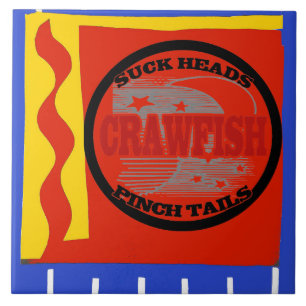 Crawfish, Dutch Delft Look Ceramic Tile