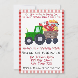 Crawfish First Birthday Party- Kid's Crawfish Boil Invitation