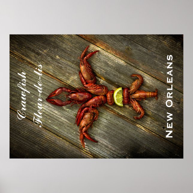 Crawfish Fleur-De-Lis Poster (Front)