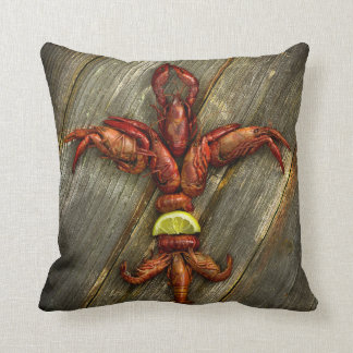 Crawfish Fleur-de-lis Throw Pillow