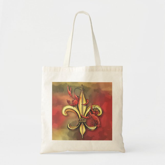 Crawfish Fleur De Lis Tote Bag (Front)