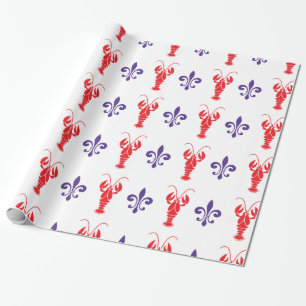 Crawfish & Fleur de Lis Wrapping Paper
