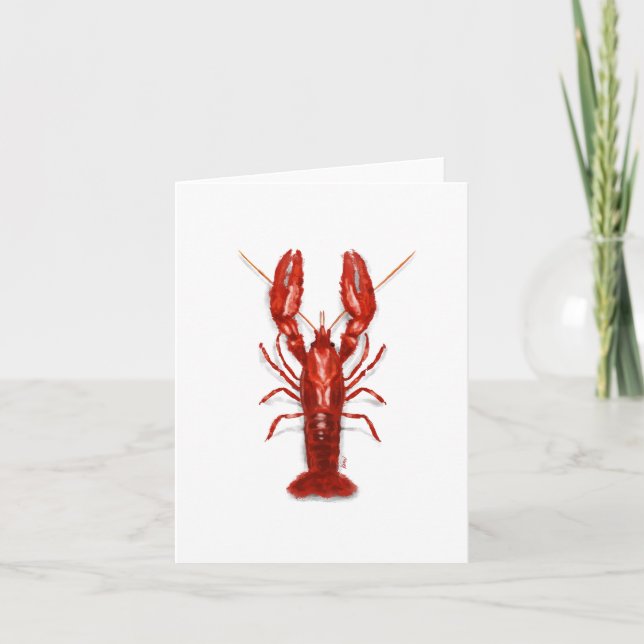 Crawfish Folded Note Card (Front)