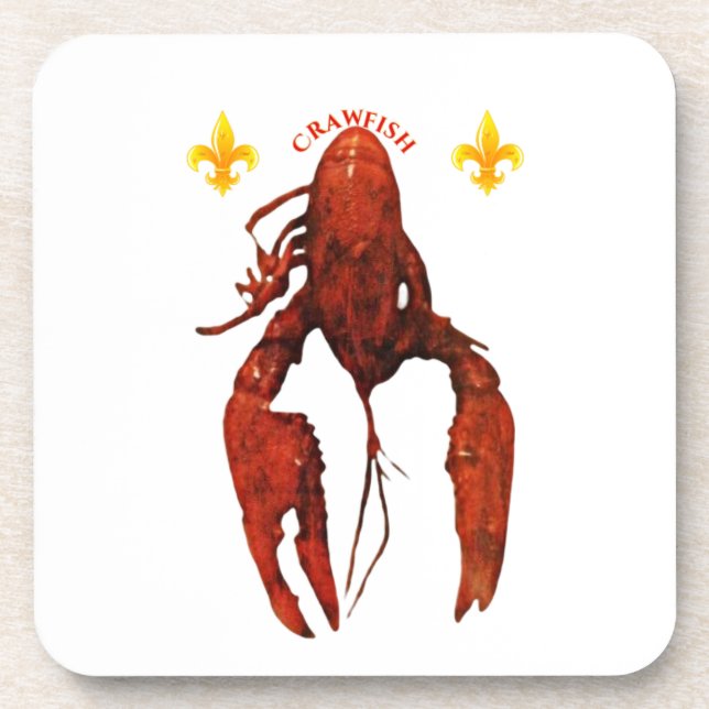 Crawfish Hard Plastic Coaster (Front)