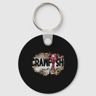 Crawfish Junkie Leopard Cajun Lobster For Men Wome Key Ring
