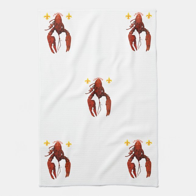 Crawfish Kitchen Towel (Vertical)