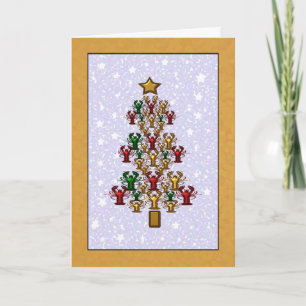 Crawfish Lobster Christmas Tree Stars (gold) Holiday Card