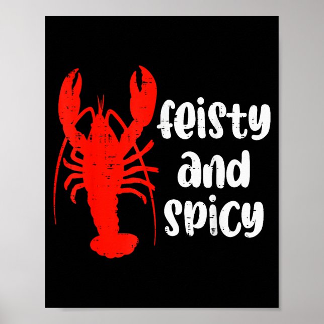 Crawfish Lobster Feisty And Scy Crayfish Men Women Poster (Front)