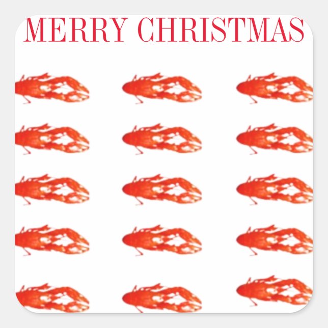 Crawfish Merry Christmas  Square Sticker (Front)
