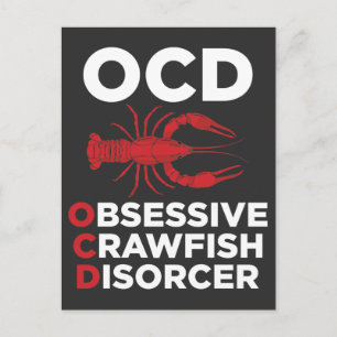 Crawfish OCD Obsessive Crawfish Disorder Sea Food Postcard