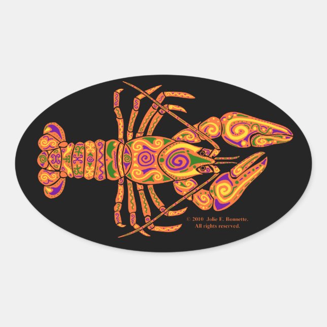 Crawfish Oval Sticker (Front)