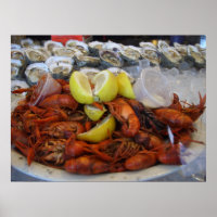 Crawfish Oysters Lemon on ice Louisiana Cuisine