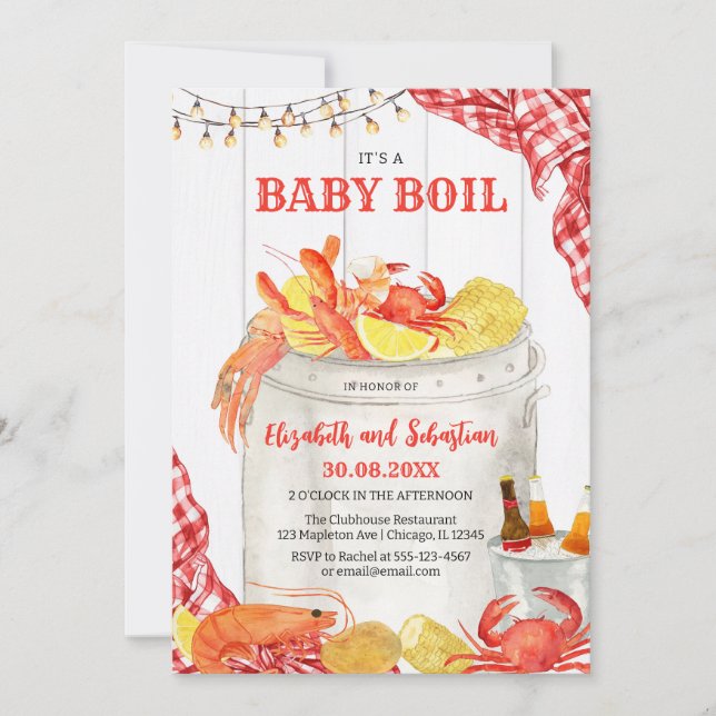 Crawfish Seafood Boil Baby Shower Invitation (Front)