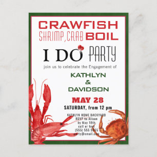 Crawfish Seafood Boil Engagement Photo Invitation Postcard